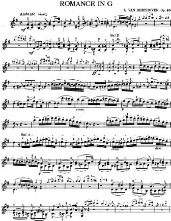 Beethoven Romance No. 1 In G For Violin And String Orchestra